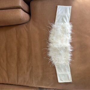 12th Tribe White Feather Crop Top